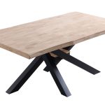 Mesa comedor fija xena 180 roble nordish / negro tapa con forma.