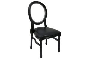 Juego 8 sillas LUIS XV negro / transparente