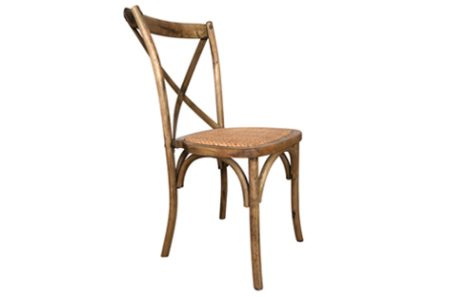 Juego 2 sillas comedor madera provenza natural oscuro / rattan.